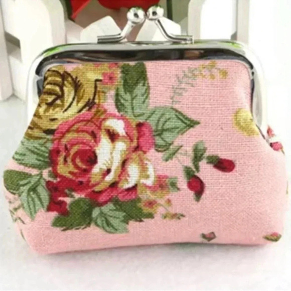 1 LEFT! Flower Print Coin Purse - Picture 2 of 4